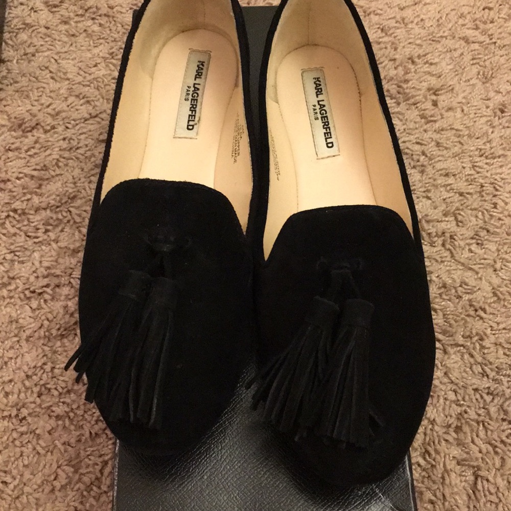 Karl Lagerfeld suede flats
